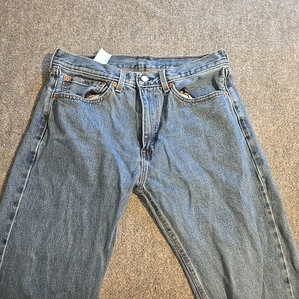 Levi’s 505 Denim Jeans Mens 34x29 Blue Classic 5 Pocket Straight Leg Casual